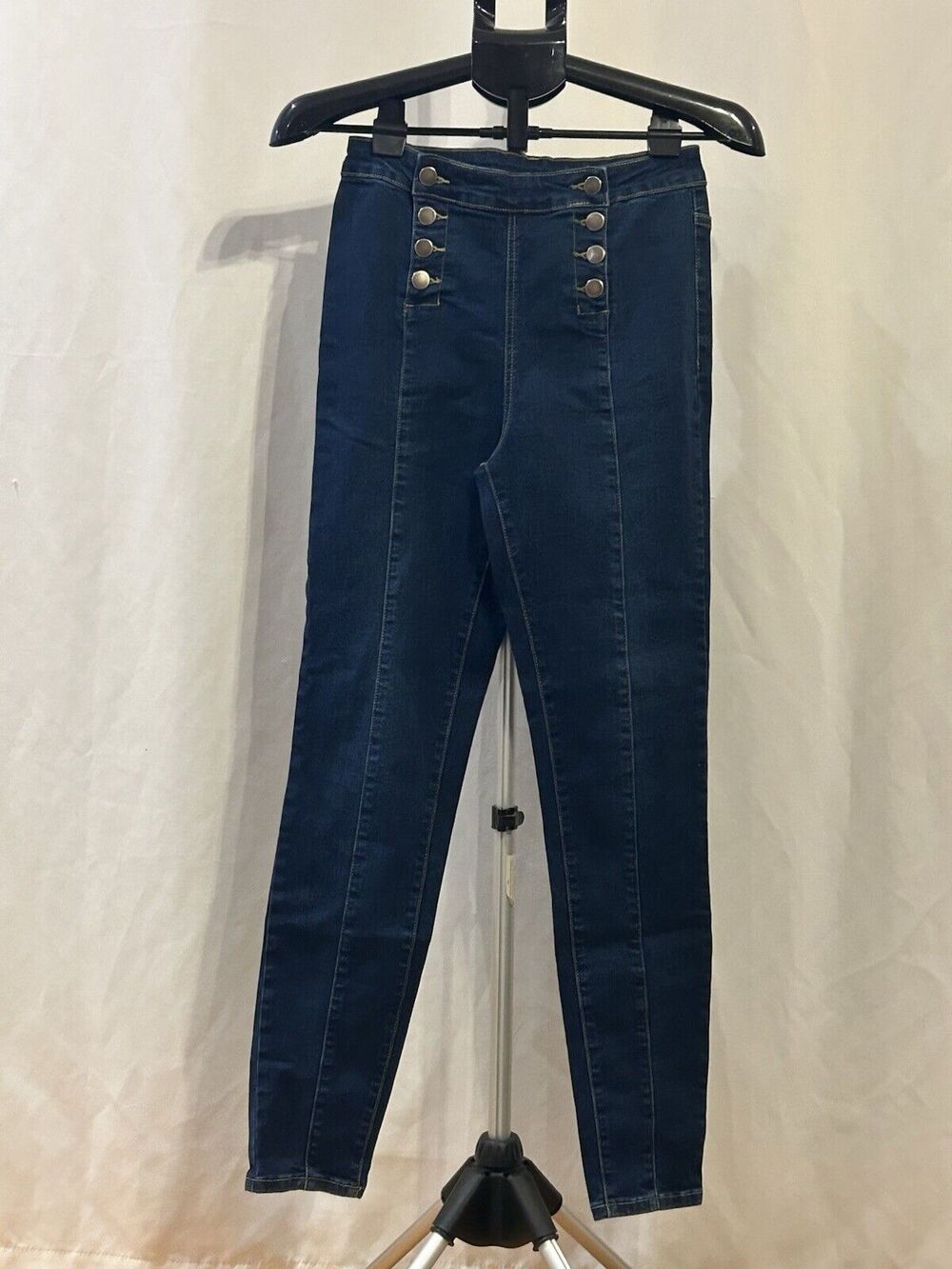 Women's size S Double Breasted High Waisted Skinny Jeans 14 x 29